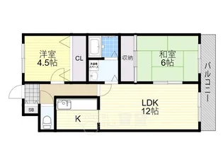 大阪府豊中市浜1丁目【マンション】の間取り