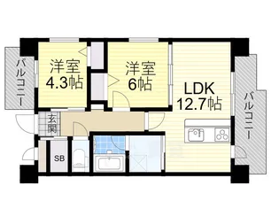 大阪府大阪市淀川区十三東1丁目【マンション】の間取り