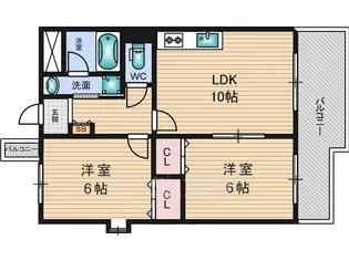 大阪府大阪市淀川区三国本町2丁目【マンション】の間取り