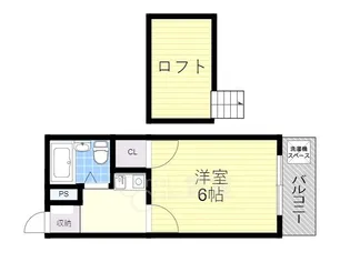 魚里ハイツ【1階】の間取り