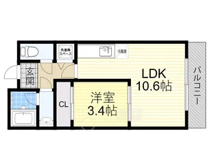 大阪府箕面市彩都粟生南1丁目【マンション】の間取り