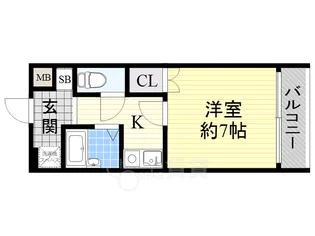 プチハイツ服部【4階】の間取り