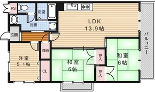 パストラルコート【1階】の間取り