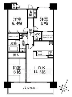 エスリード千里桃山台【6階】の間取り