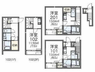 大阪府大阪市西淀川区福町2丁目【アパート】の間取り