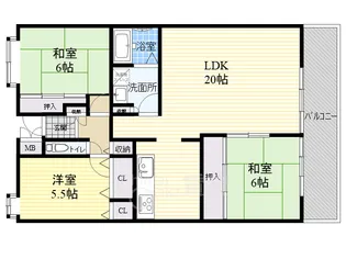 サンクレールヨシナガ【1階】の間取り