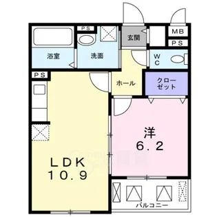 大阪府吹田市上山手町【アパート】の間取り
