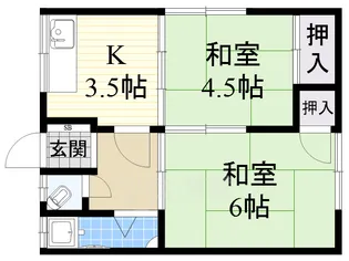 井上文化住宅 B【1階】の間取り