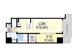 1LDKの間取り画像