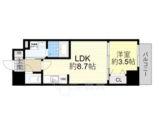 1LDKの間取り画像