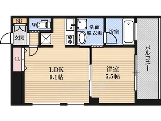 アーバンフラッツ西中島【10階】の間取り