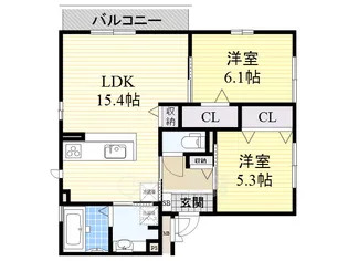 アンジュール【3階】の間取り