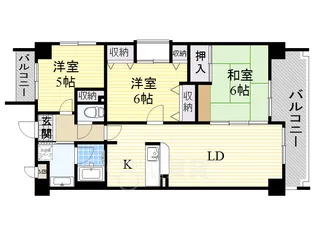 大阪府吹田市佐井寺3丁目【マンション】の間取り
