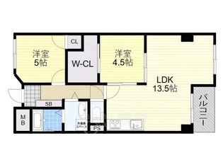 千里坂の木ハイツ【3階】の間取り