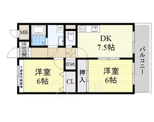 アルカディア箕輪【4階】の間取り