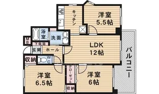 パビヨン豊中【7階】の間取り