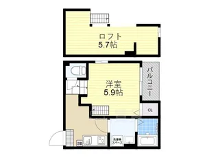 大阪府大阪市西淀川区野里2丁目【アパート】の間取り