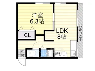愛名マンション【3階】の間取り