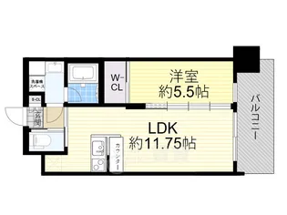 大阪府大阪市淀川区新高2丁目【マンション】の間取り