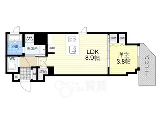 クレストコート堂島【9階】の間取り