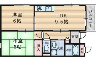 エランドール江坂【3階】の間取り