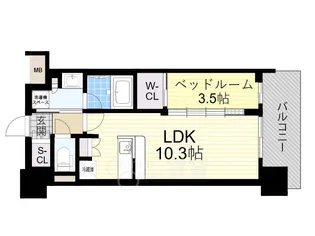 コンフォリア新大阪宮原Q【2階】の間取り