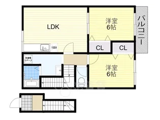 コスモハイツセブン【2階】の間取り