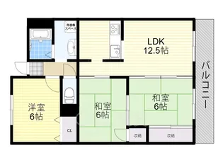 大阪府吹田市佐井寺南が丘【マンション】の間取り