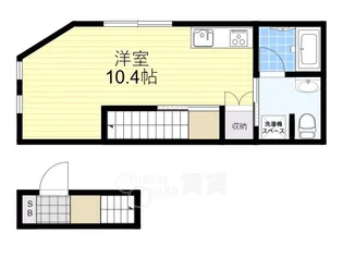 大阪府吹田市日の出町【テラスハウス】の間取り