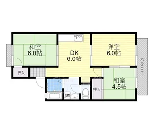 セジュール摂津【1階】の間取り
