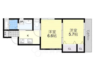 セレニティ東正雀アルファ【1階】の間取り