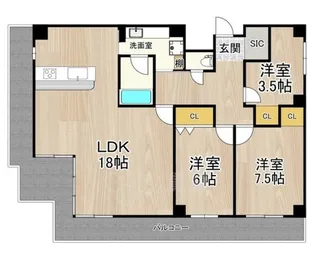 大阪府茨木市天王2丁目【マンション】の間取り