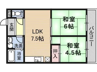 大阪府茨木市上穂積4丁目【マンション】の間取り
