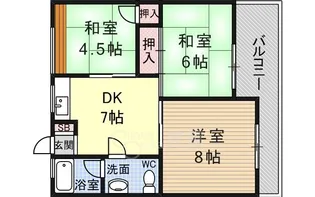 大阪府茨木市大池1丁目【マンション】の間取り