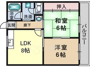 大阪府茨木市目垣1丁目【マンション】の間取り