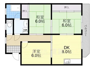 大阪府茨木市大池1丁目【マンション】の間取り