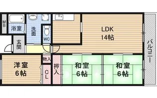 ルノン茨木【3階】の間取り