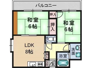 東山ハイツ【2階】の間取り