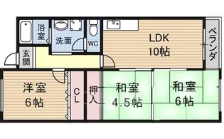 伸栄ハイツ【4階】の間取り