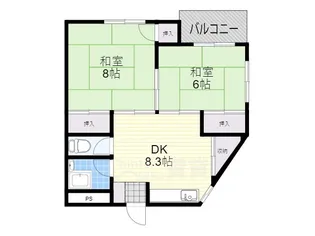 大阪府吹田市岸部北5丁目【マンション】の間取り