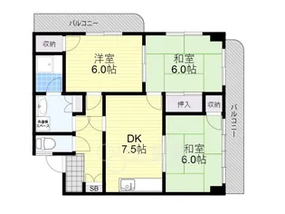大阪府茨木市若園町【マンション】の間取り