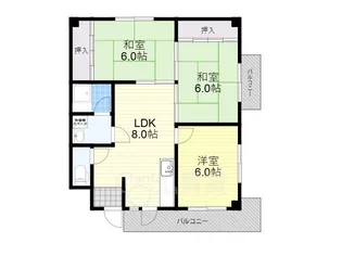 大阪府茨木市玉櫛2丁目【マンション】の間取り