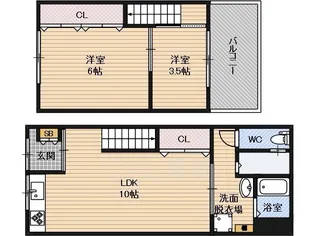 大阪府大阪市福島区海老江1丁目【一戸建】の間取り