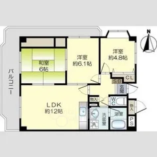 大阪府茨木市玉島2丁目【マンション】の間取り