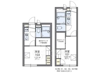 レオパレスさき【1階】の間取り