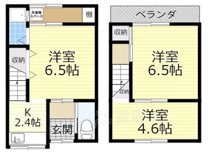 大阪府茨木市中津町【一戸建】の間取り