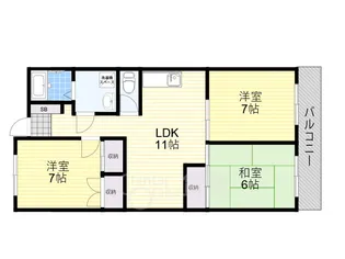 大阪府茨木市新堂1丁目【マンション】の間取り