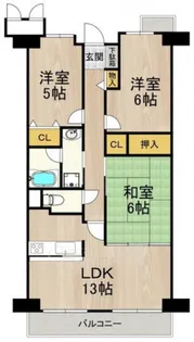 大阪府茨木市東太田3丁目【マンション】の間取り