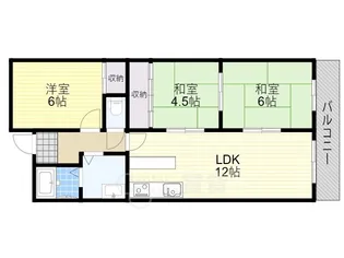 大阪府吹田市岸部中5丁目【マンション】の間取り