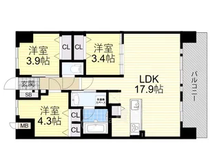スプランディッド梅田グランノース【2階】の間取り